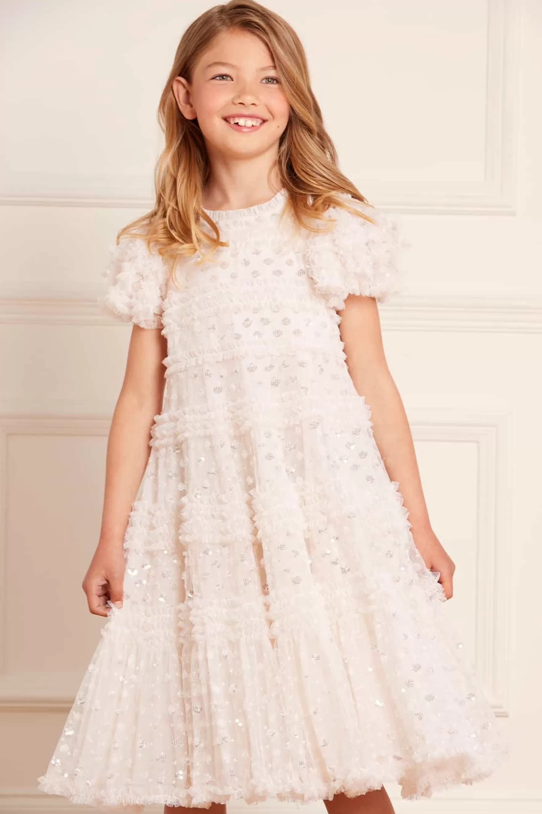 Needle & Thread Flower Girl | Flower Girl>Vivian Kids Dress Champagne
