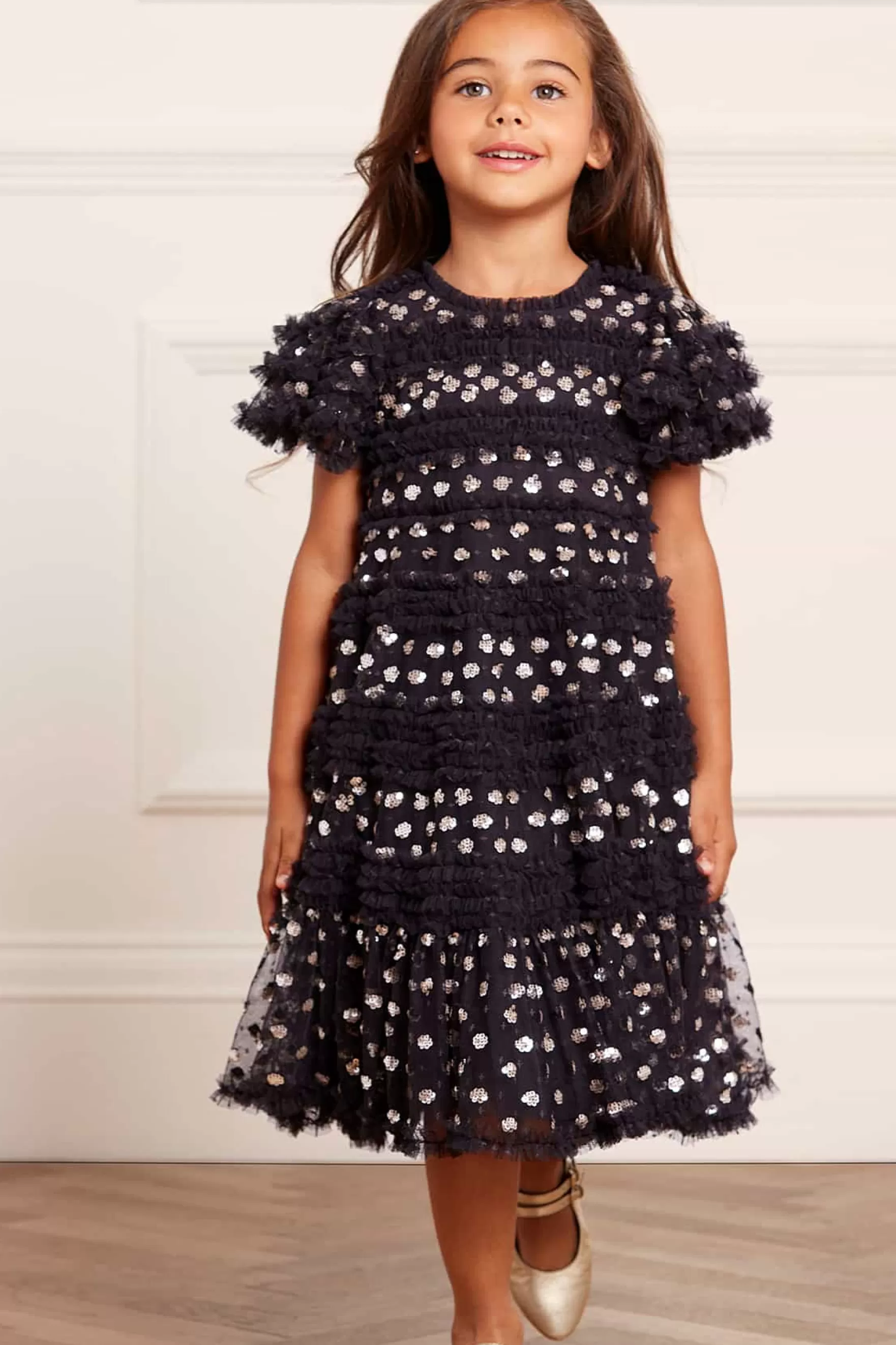 Needle & Thread Embellished Dresses | Responsibly Sourced>Vivian Kids Dress Black