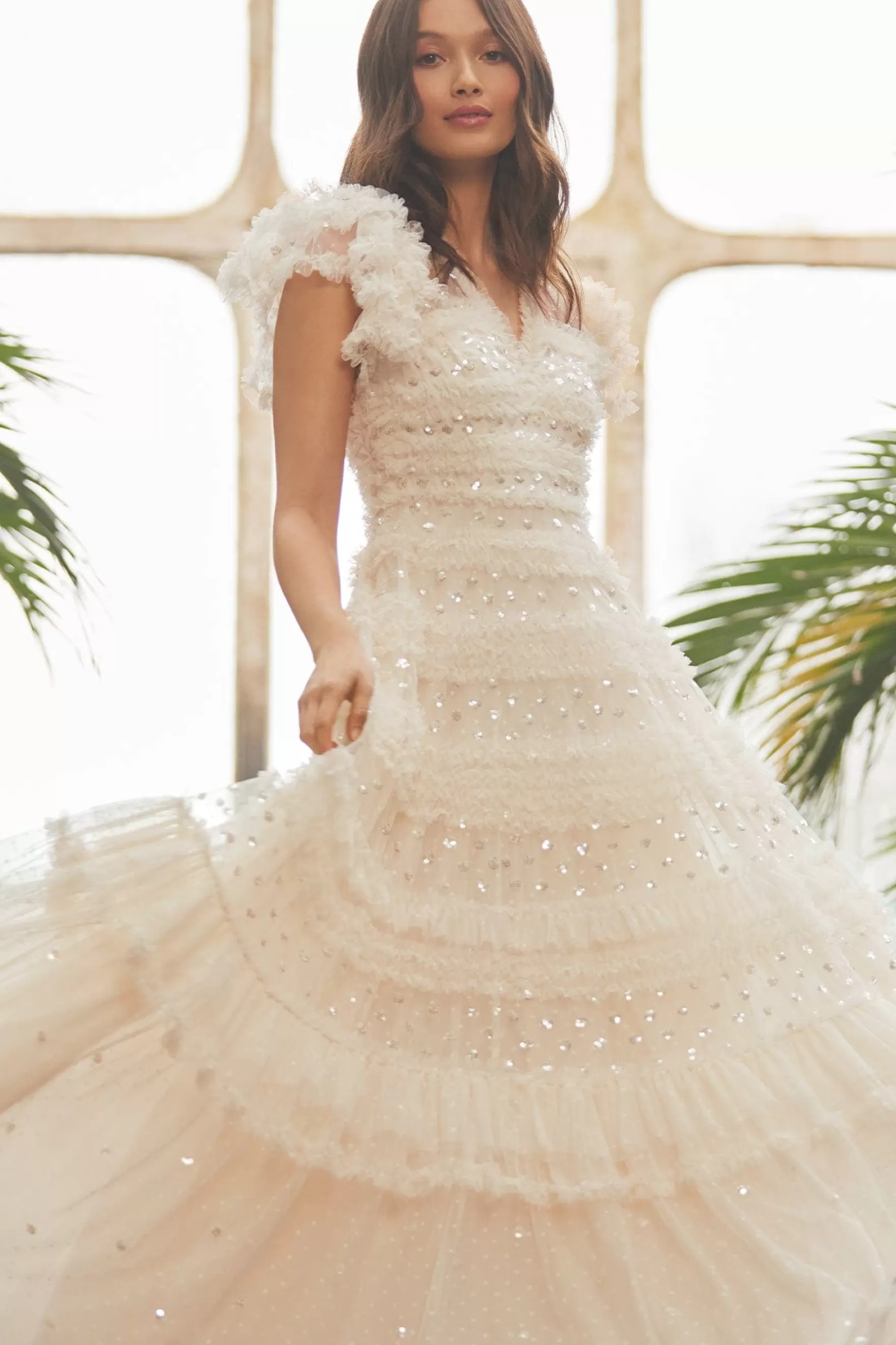Needle & Thread Bridal | Mummy & Me>Vivian V-Neck Gown Champagne