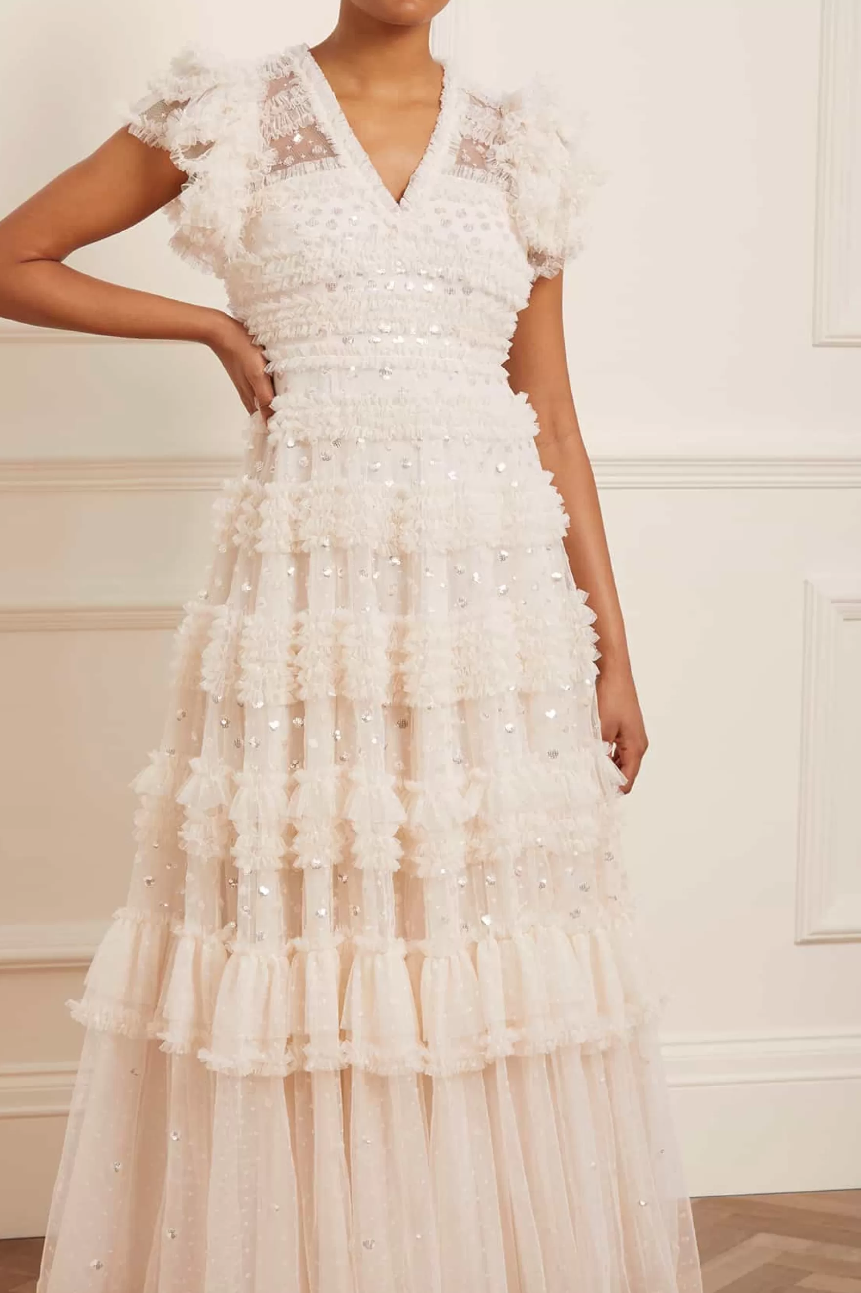 Needle & Thread Bridal | Mummy & Me>Vivian V-Neck Gown Champagne