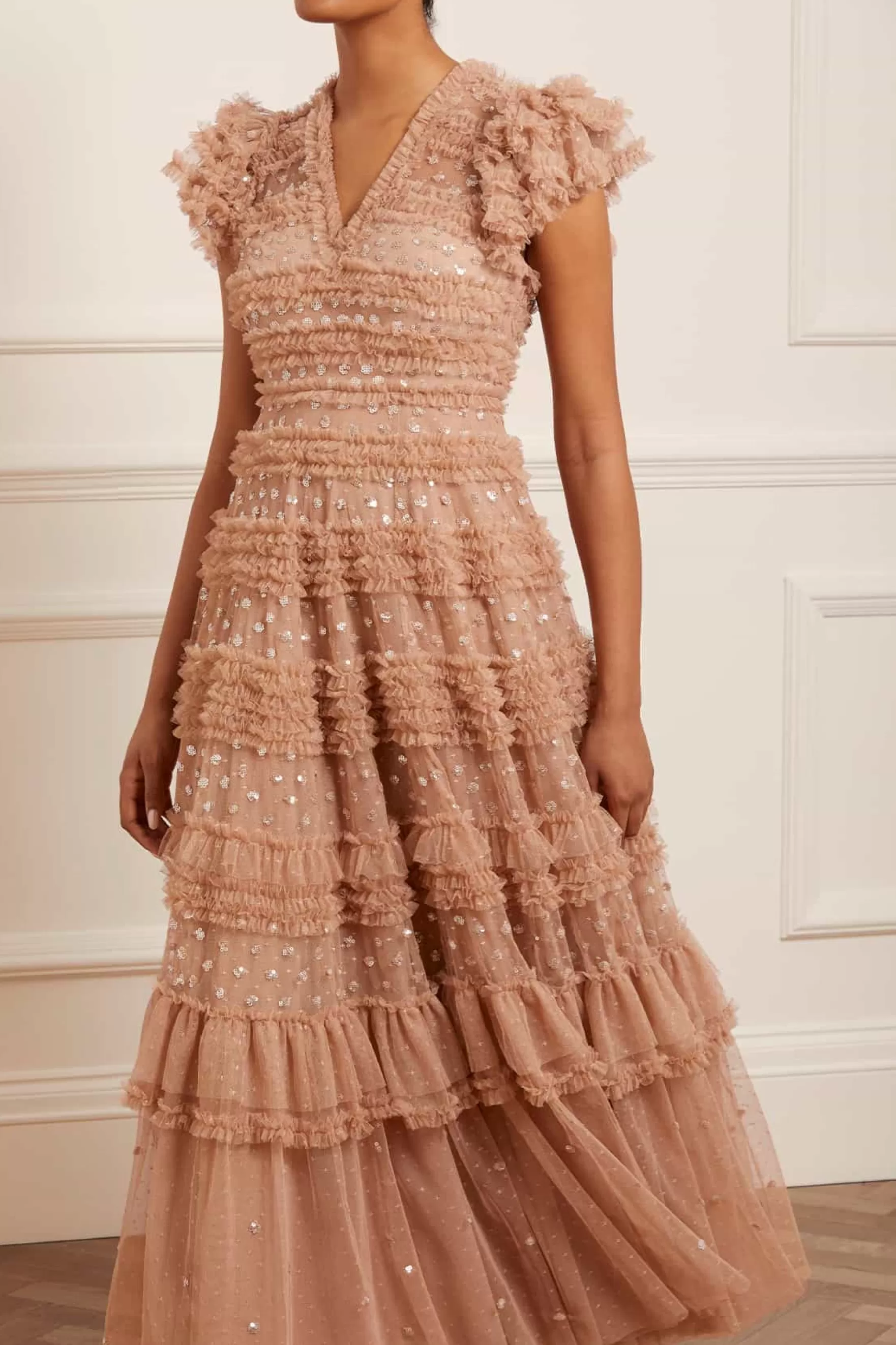 Needle & Thread Mummy & Me | Mummy & Me>Vivian V-Neck Gown Beige