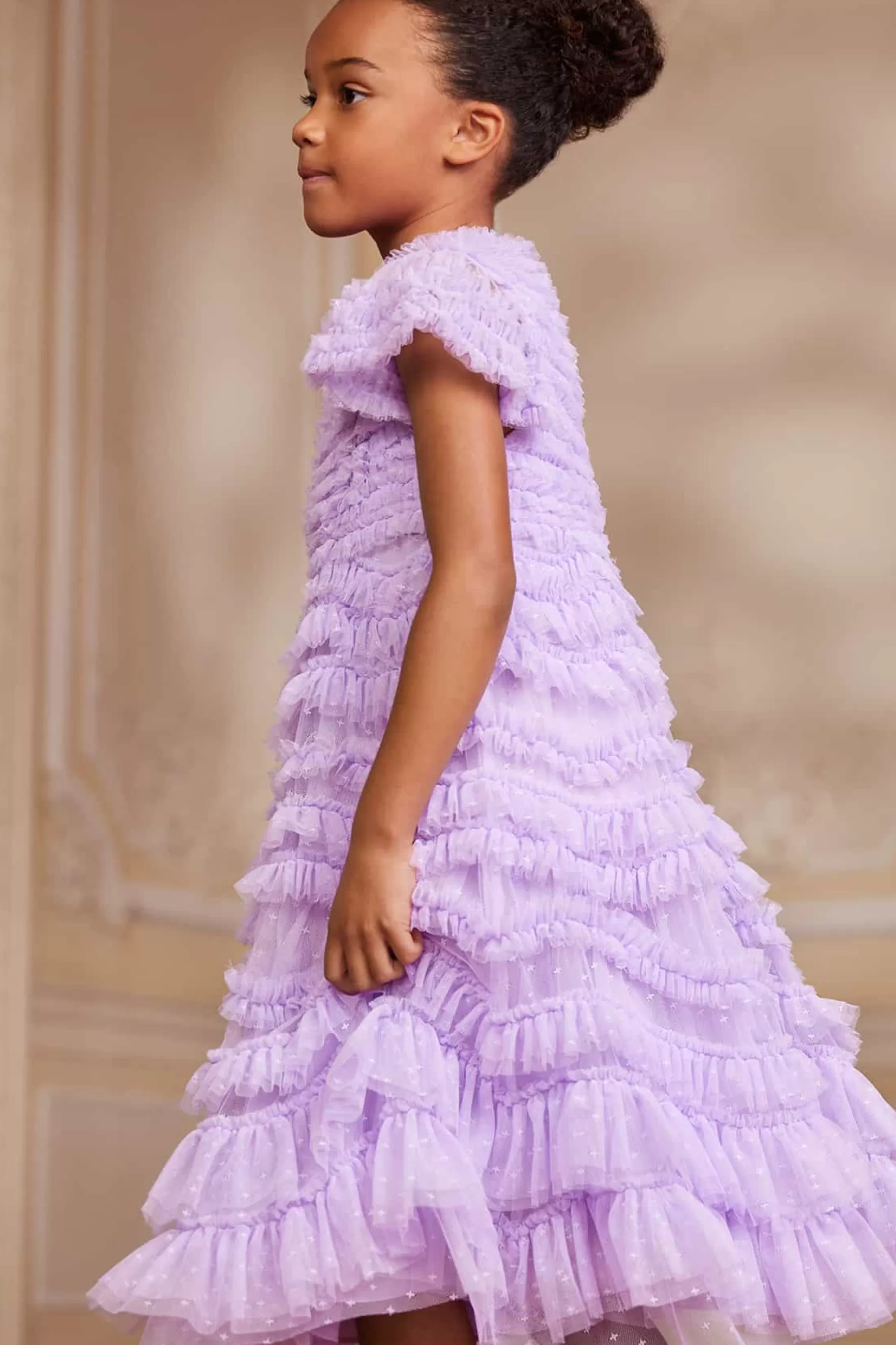 Needle & Thread Flower Girl | Flower Girl>Wild Rose Ruffle Kids Dress Purple