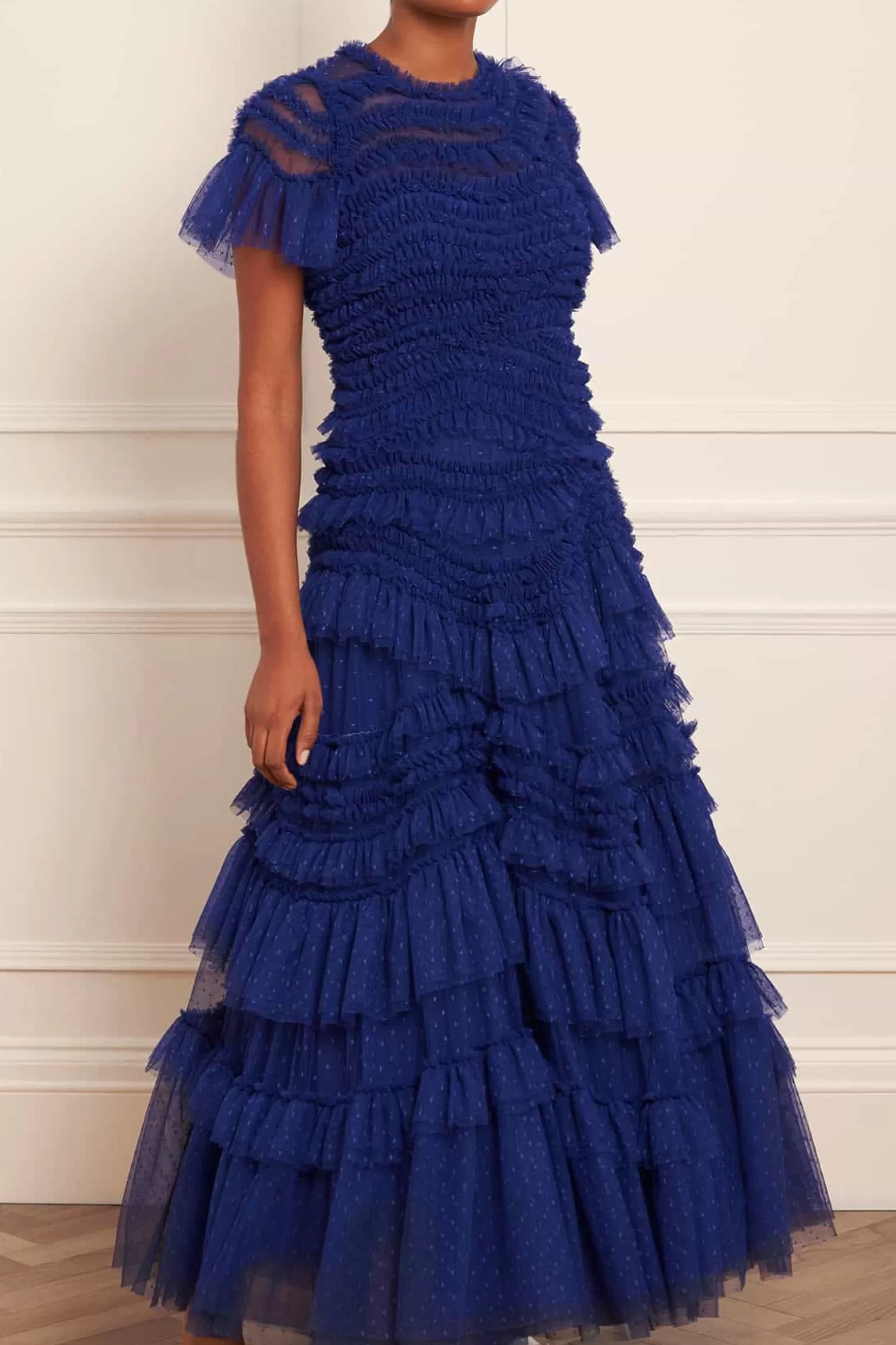 Needle & Thread Mother of the Bride | Evening Dresses>Wild Rose Short Sleeve Gown Blue