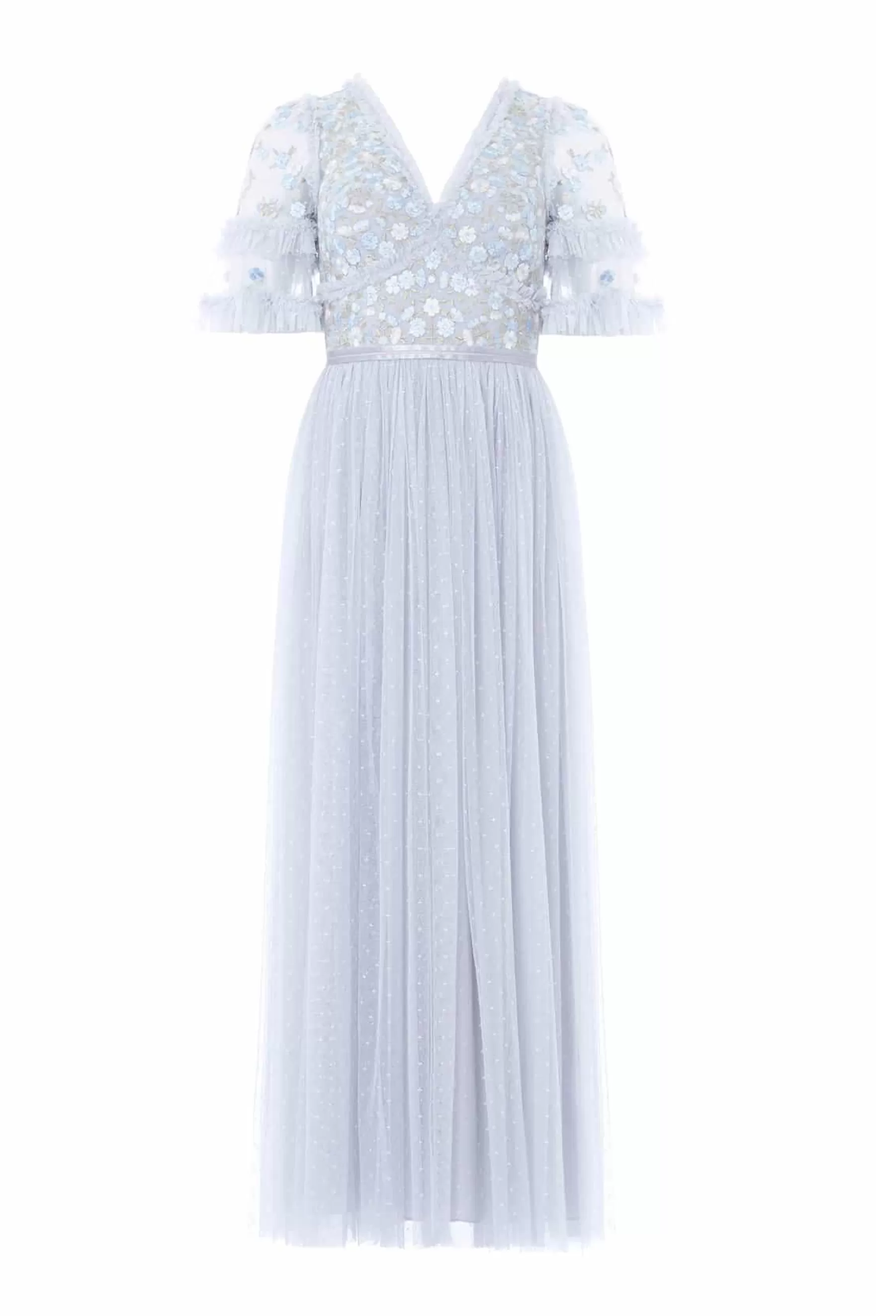 Needle & Thread Bridesmaid | Plus Size>Wildflower Ditsy Bodice Ankle Gown Blue