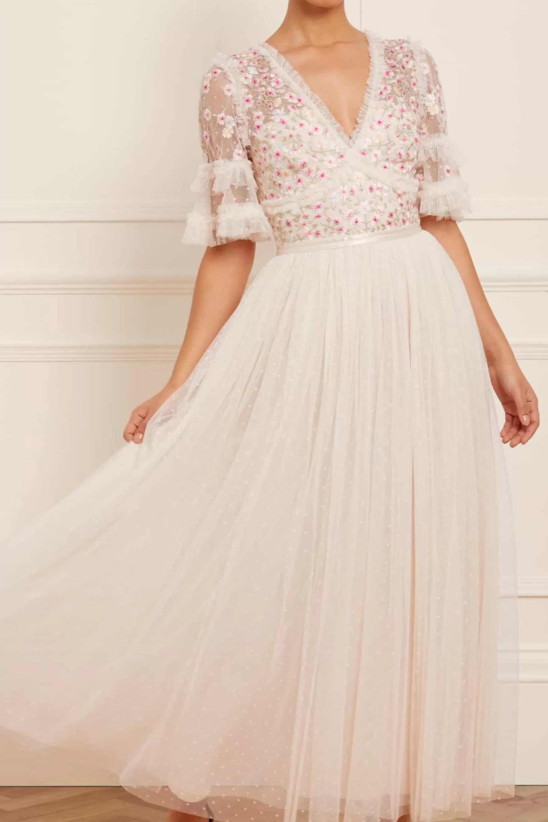 Needle & Thread Bridesmaid | Mummy & Me>Wildflower Ditsy Bodice Ankle Gown Champagne