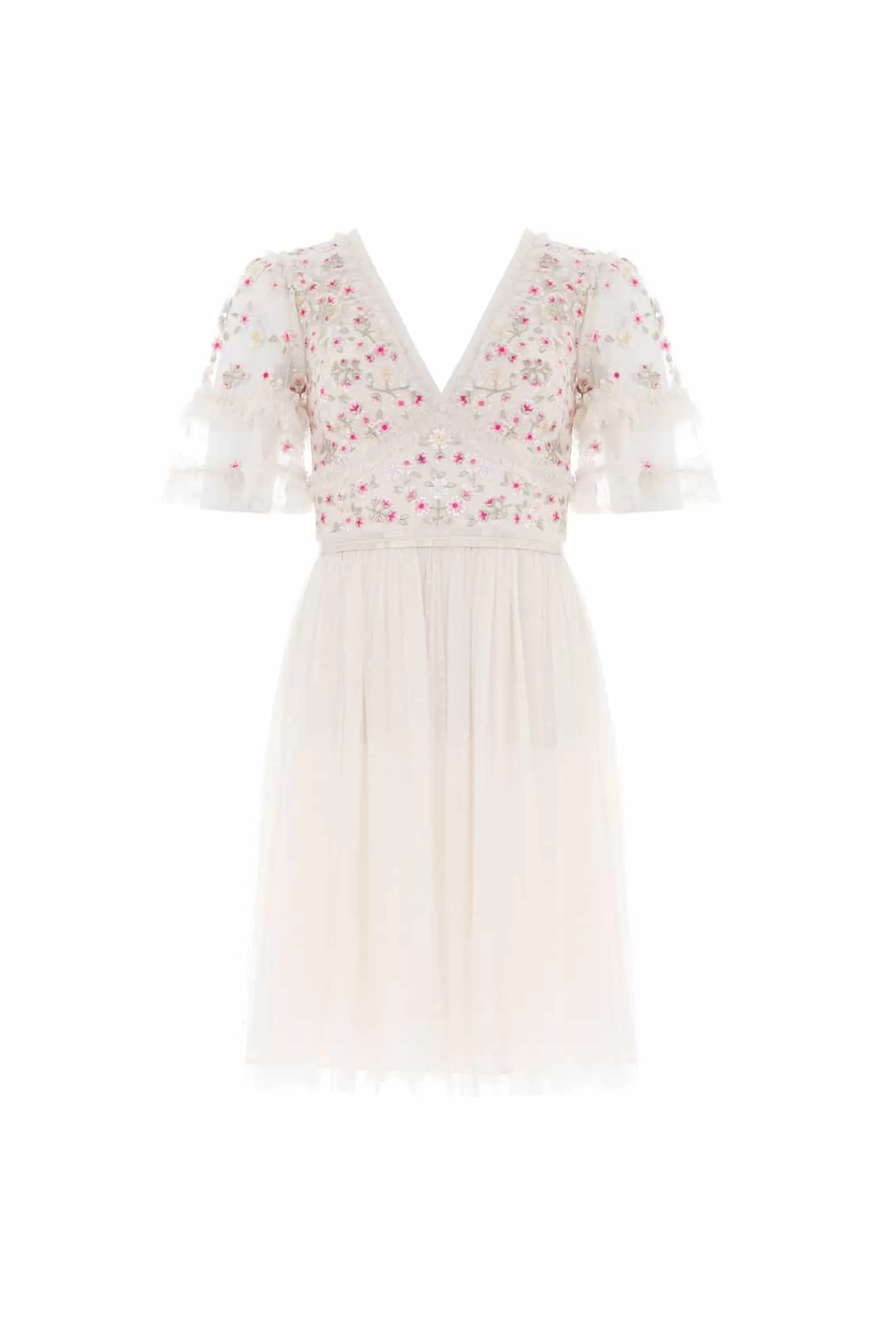 Needle & Thread Wedding Wardrobe | Bridesmaid>Wildflower Ditsy Bodice Mini Dress Champagne