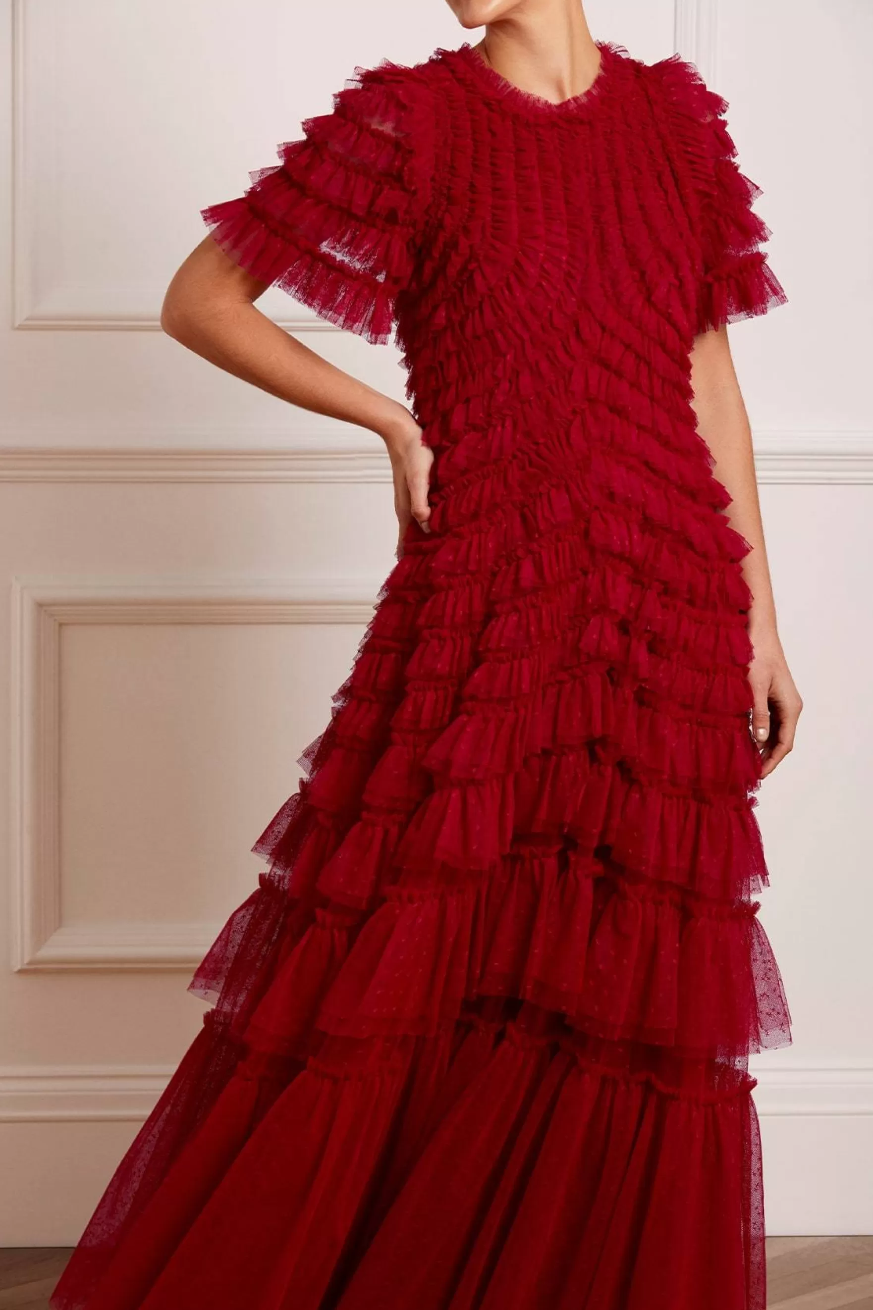 Needle & Thread Plus Size | Exclusives>Willow Ruffle Gown Red