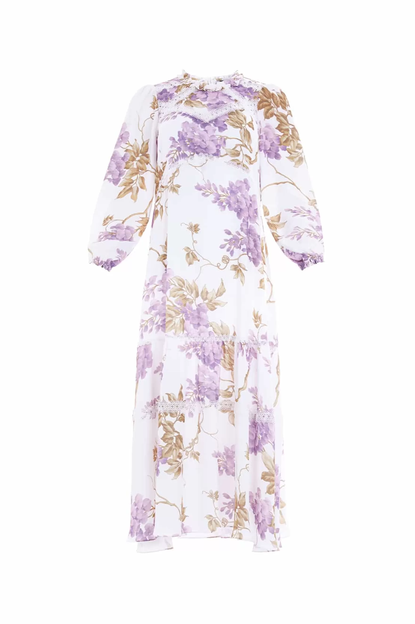 Needle & Thread Day Dresses | All-Womenswear>Wisteria Crepe Lace Ballerina Dress Multi